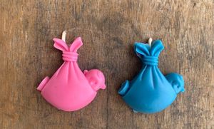 4 Baby Shower Candles - Pink & Blue