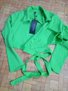 Tokyo Talkies Green Crop Top