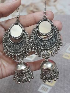 Boho Mirror Jhumka Earrings