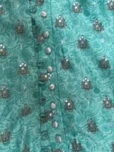 Elegant Aqua Printed Lehenga Set