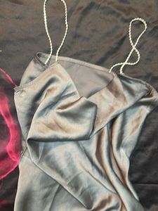 Satin Cami with Pearl Straps
