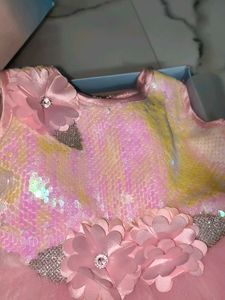 Adorable Baby Girl's Pink Sequin Party Dress