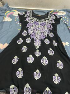 Embroidered Black Kurta