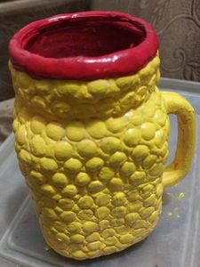 Handmade Yellow Textured Vase