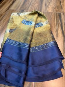 Beautiful Mustard &amp; Navy Saree