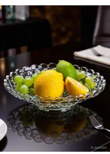Elegant Glass Fruit Platter Bowl