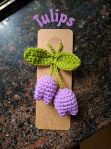 Crocheted Tulip keychain