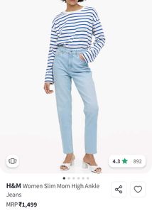 H&M Women's Light Wash Mom Jeans