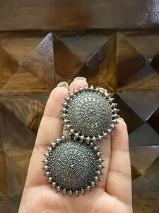 Antique Oxidized Silver Jhumka Earrings