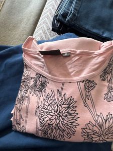 Pink Floral Print Top