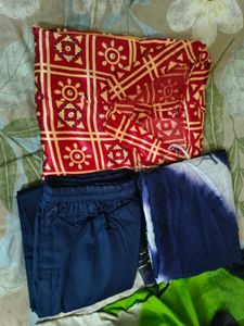 Red Gazi Silk Kurta Set