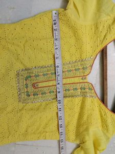 Bright Yellow Chikankari Kurta Set