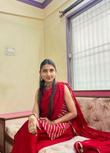 Elegant Red Saree with Embellishments