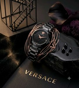 Versace Black & Rose Gold Watch