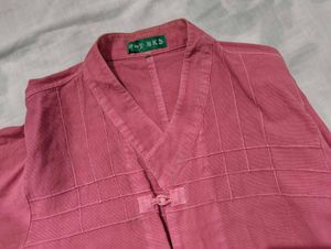 women mandarin collar knot Button shirt NKD