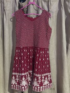 Beautiful Embroidered Maroon Ethnic Gown