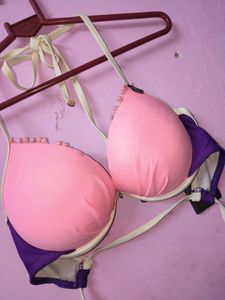 Cute Pink &amp; Purple Bikini Top