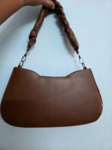 Chic Brown Ruched Shoulder Bag