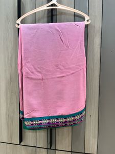 Elegant Pink &amp; Green Saree💚🎀
