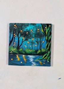 Enchanting Forest Night Painting