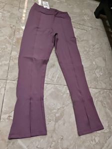 Purple Split Hem Pants