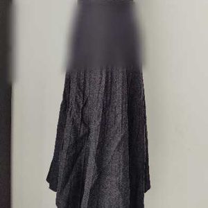 Pleated A-Line Midi Skirt