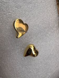 Gold Heart Stud Earrings