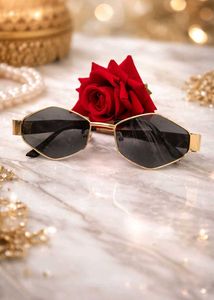 Unique Hexagonal Black Sunglasses