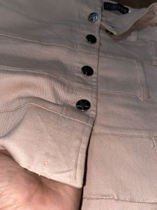 Chic Pink Mini Skirt with Star Buttons