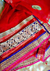 Elegant Lehenga with Red Dupatta choli not availab