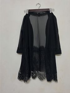 Elegant Black Lace Kimono Cardigan