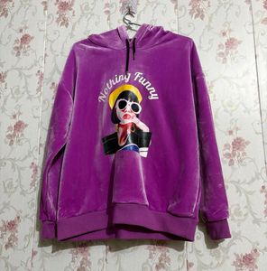 Purple Velvet Graphic Hoodie