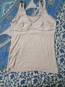 Y2K Beige Lace Trim Tank Top