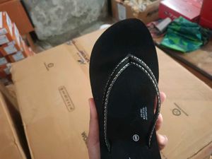Black Flip Flops with Embellished Straps