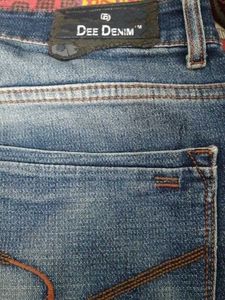 Distressed Blue Jeans