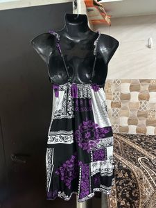 Purple Patchwork Lace Nightgown