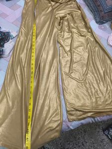 New Shiny Gold Palazzo Pants in 34 waist