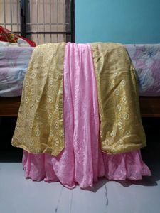 Elegant Gold &amp; Pink frock