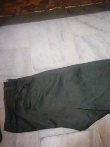 Dark Green Casual Pants