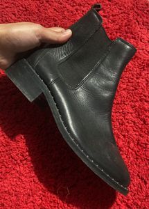 M&amp;S Black Leather Ankle Boots
