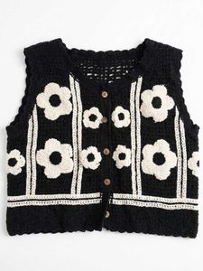 Crochet Flower Vest