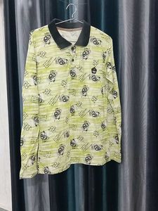 Unique Patterned Long Sleeve Polo Shirt