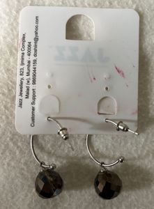 Jazz Hoop Earrings with Gemstone Drops