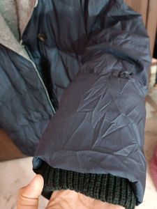 Navy Blue Puffer Coat ( Reversible)