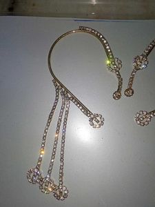 Sparkling Ear Cuffs with Dangle Chains