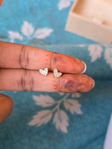 Sparkling Heart Stud Earrings