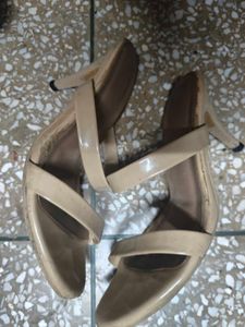 mule heels bata nude