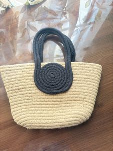 Woven Tote Bag with Rope Handles