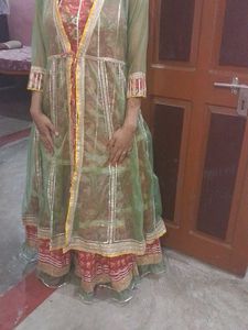 Red Paisley Print Salwar Kameez