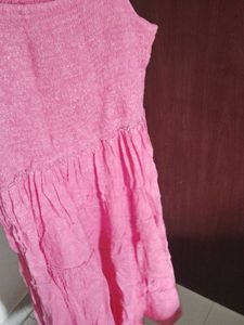 Pink Tiered Midi Dress